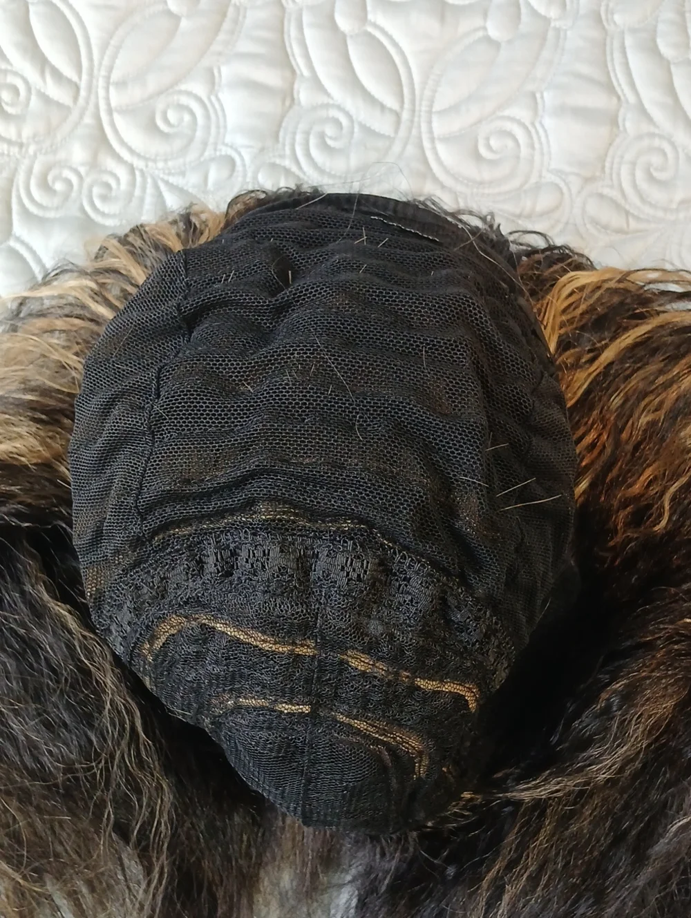 Black with Blonde Highlights Women's Kinky Wig 18
